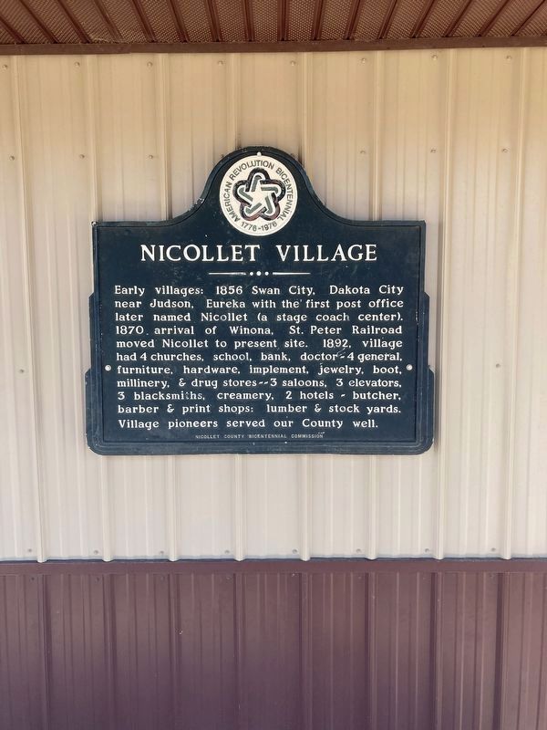 Nicollet Village Marker image. Click for full size.