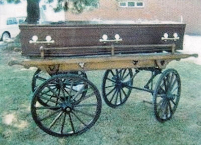Marker detail: Nineteenth Century Funeral Wagon image. Click for full size.