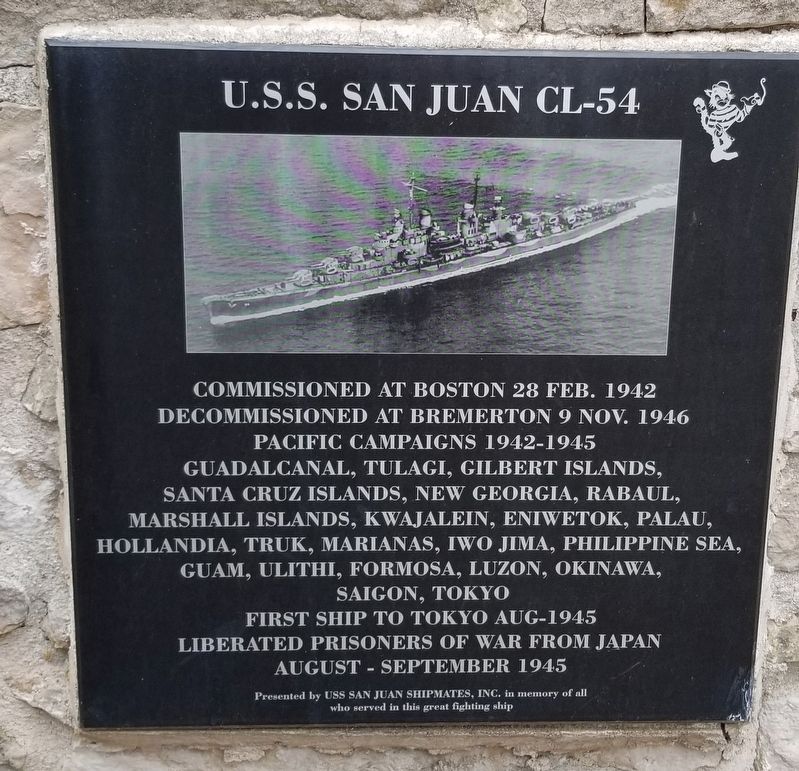 U.S.S. San Juan CL-54 Marker image. Click for full size.