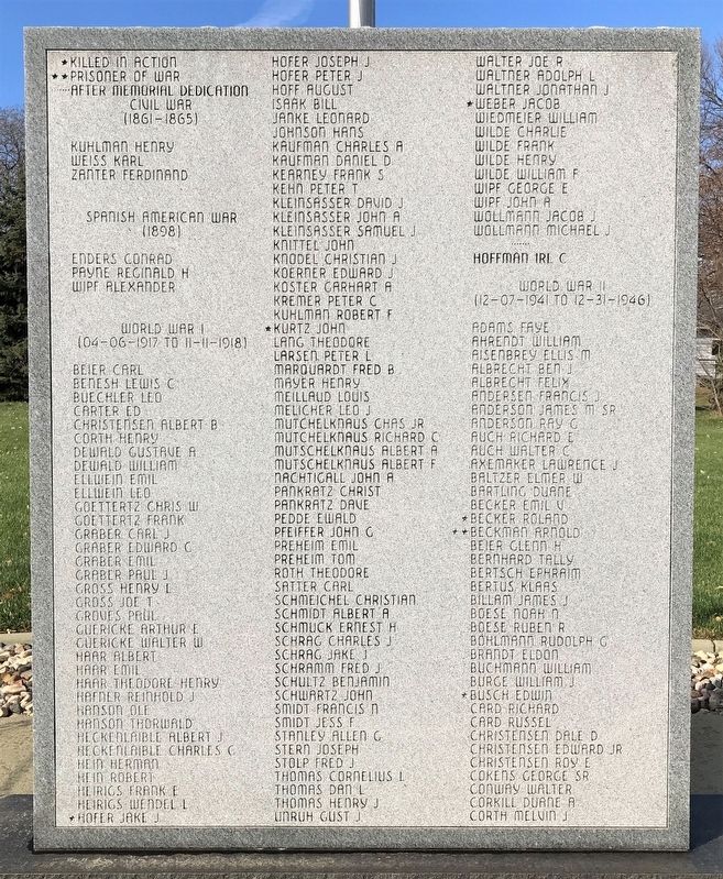 Freeman Veterans Memorial <i>(far left)</i>. Click for full size. Freeman Veterans Memorial <i>(far left)</i> image. Click for full size.