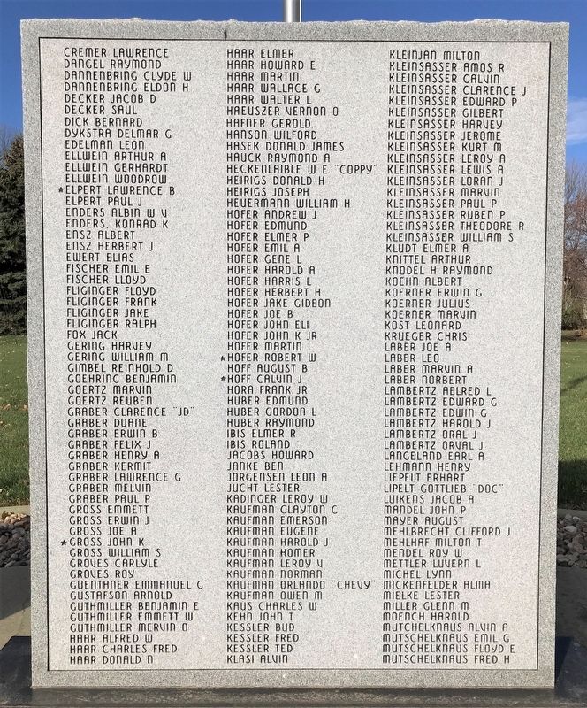 Freeman Veterans Memorial <i>(second from left)</i>. Click for full size. Freeman Veterans Memorial <i>(second from left)</i> image. Click for full size.