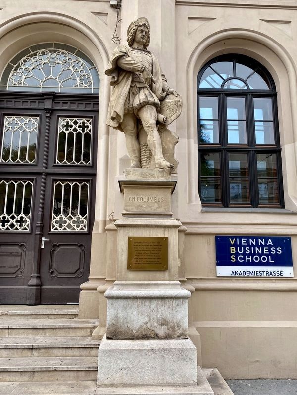 Christopher Columbus Marker - wide view image. Click for full size.