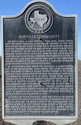 Sodville Community Marker image. Click for full size.