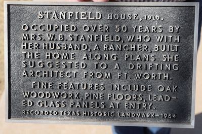 Stanfield House, 1910 Marker image. Click for full size.