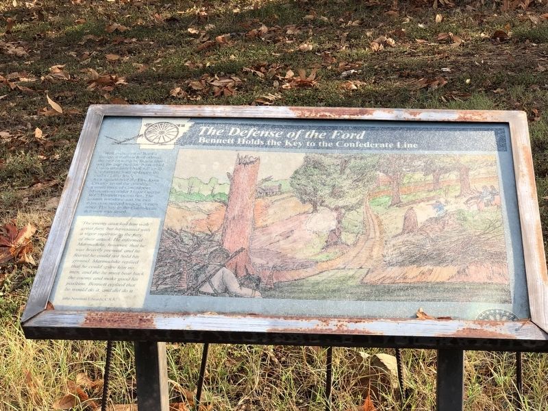 <i>The Defense of the Ford</i> Marker. Click for full size. <i>The Defense of the Ford</i> Marker image. Click for full size.