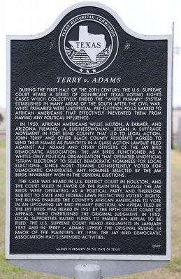 <i>Terry v. Adams</i> Marker image. Click for full size.
