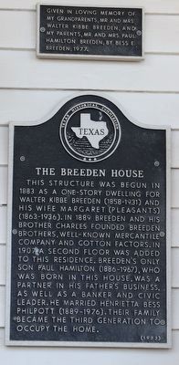 The Breeden House Marker image. Click for full size.