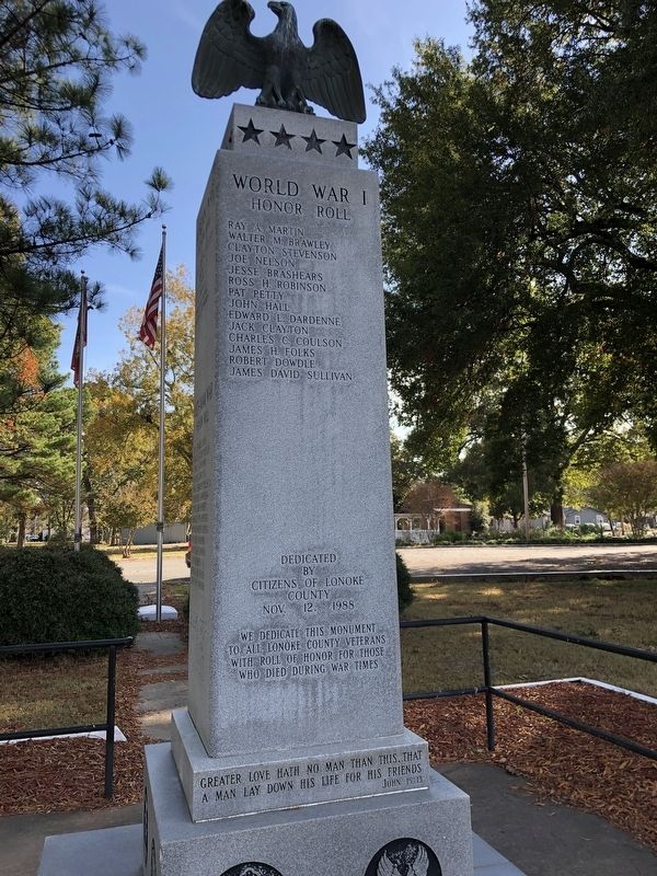 Lonoke County Honor Roll Marker (World War I) image. Click for full size.