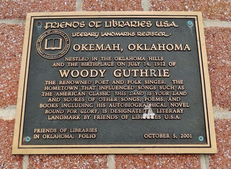 Woody Guthrie Marker image. Click for full size.