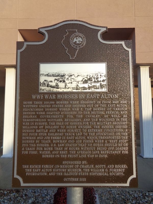 WWI War Horses in East Alton Marker image. Click for full size.
