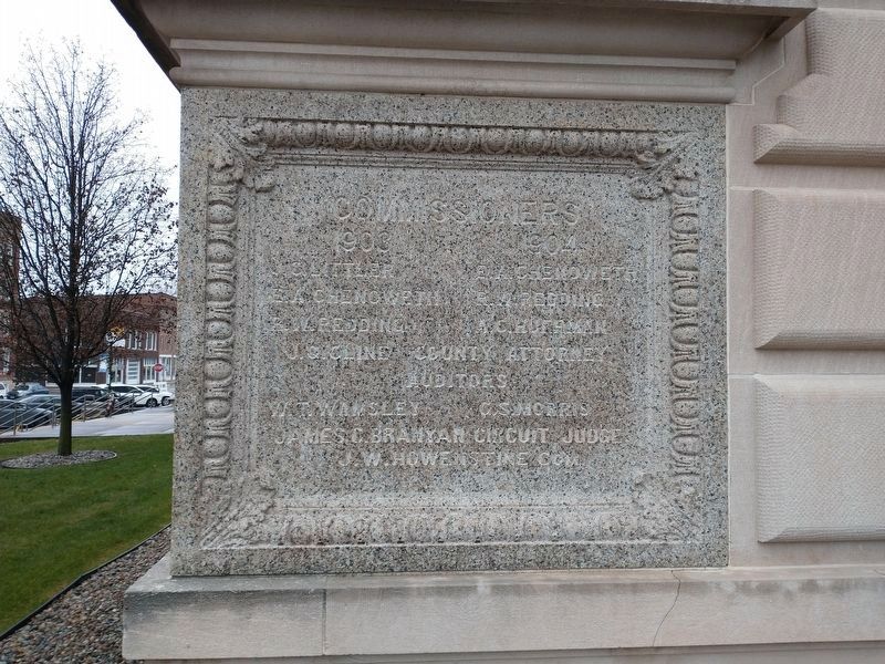 The Huntington County Courthouse Cornerstone image. Click for full size.