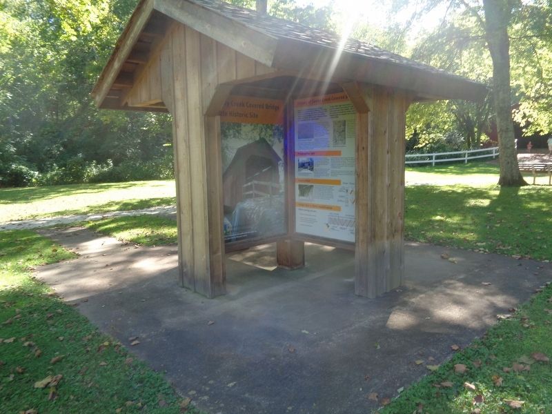 History of Sandy Creek Covered Bridge Marker image. Click for full size.