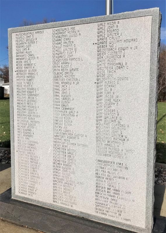 Freeman Veterans Memorial <i>(third from left)</i> image. Click for full size.