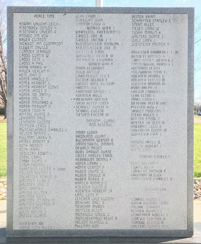 Freeman Veterans Memorial <i>(far right)</i> image. Click for full size.