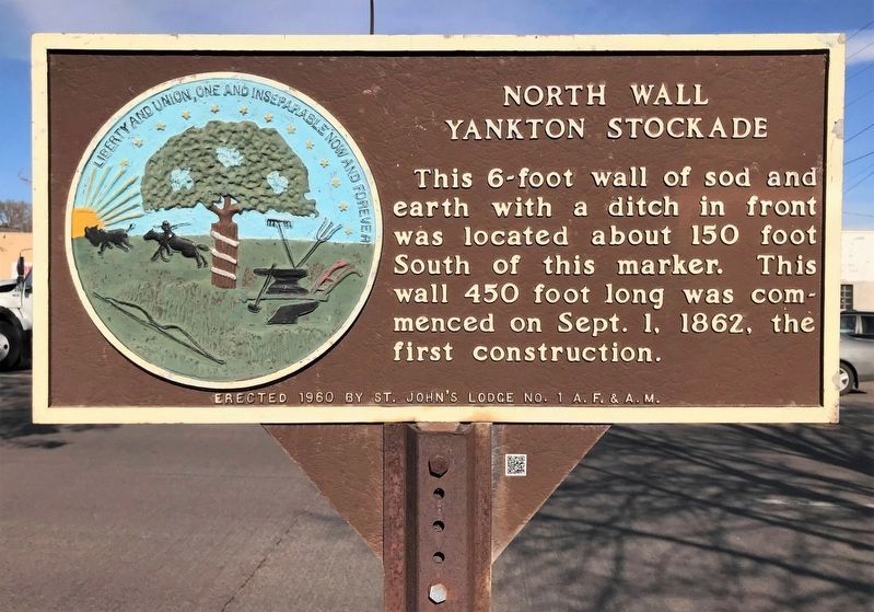North Wall Yankton Stockade Marker. Click for full size. North Wall Yankton Stockade Marker image. Click for full size.