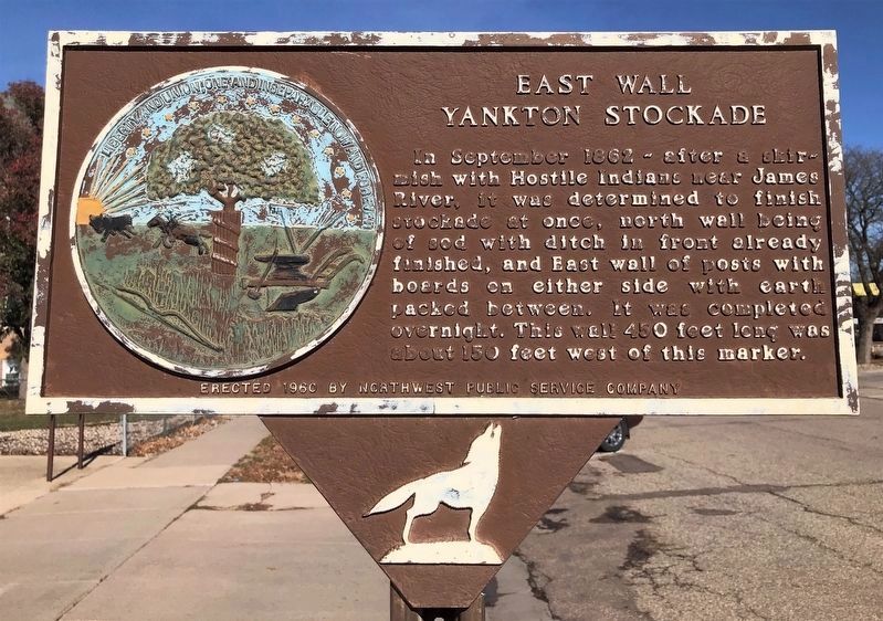 East Wall Yankton Stockade Marker. Click for full size. East Wall Yankton Stockade Marker image. Click for full size.