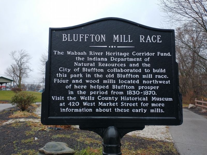 Bluffton Mill Race Marker image. Click for full size.