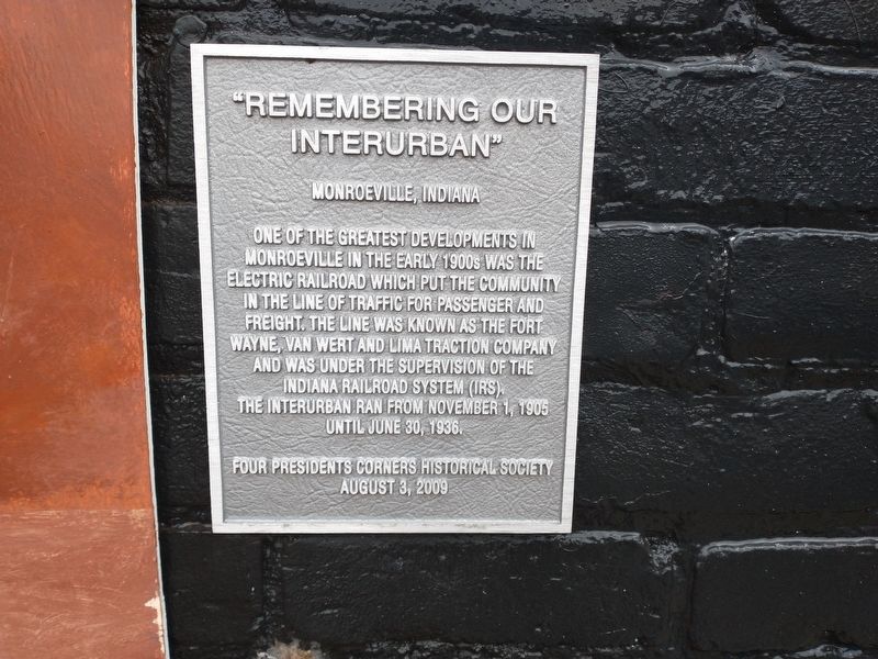 "Remembering Our Interurban" Marker image. Click for full size.