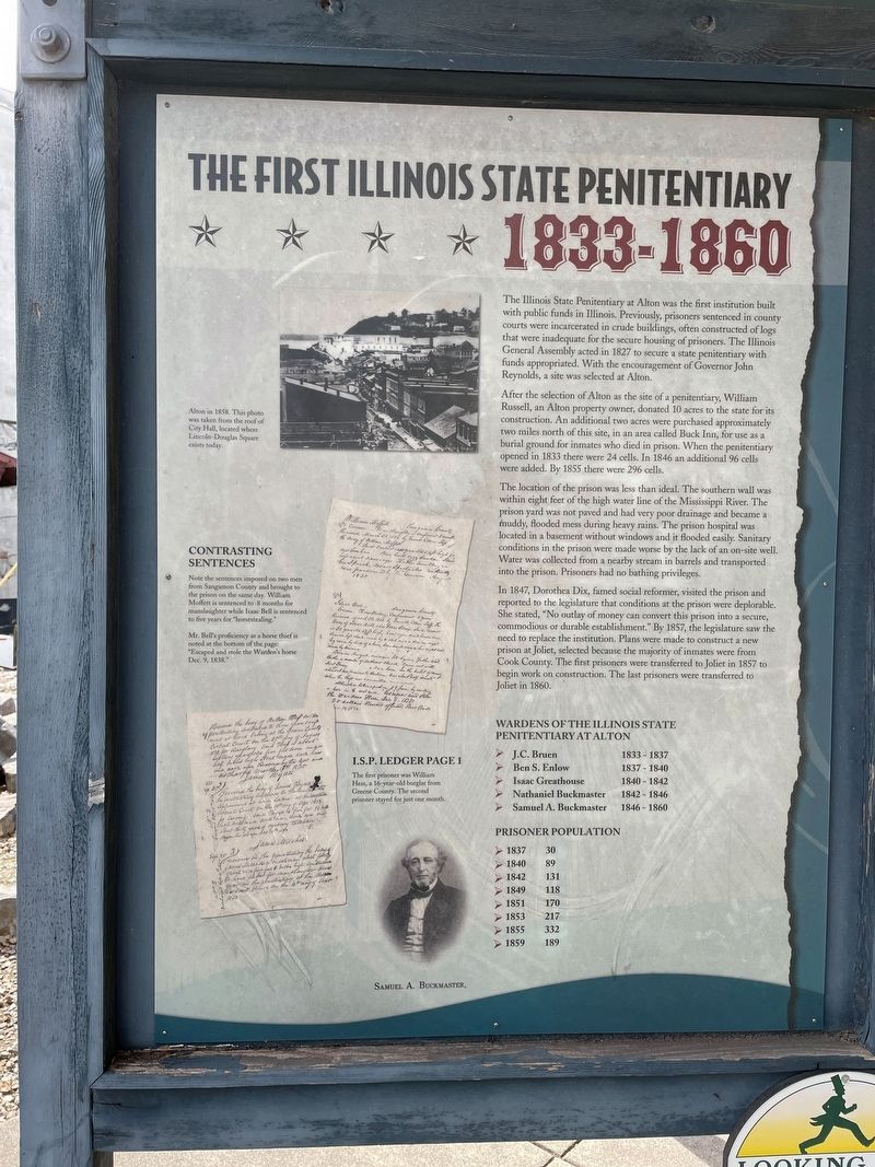The First Illinois State Penitentiary Marker image. Click for full size.