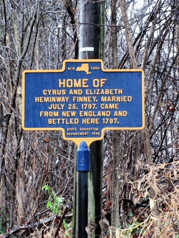 Home of Cyrus and Elizabeth Heminway Finney Marker. Click for full size. Home of Cyrus and Elizabeth Heminway Finney Marker image. Click for full size.