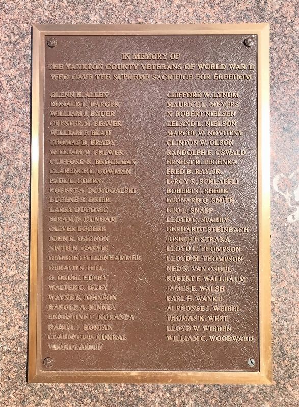Yankton Memorial Park Marker. Click for full size. Yankton Memorial Park Marker image. Click for full size.