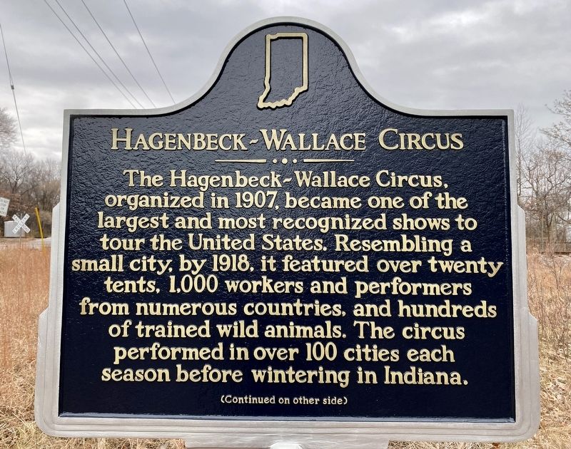 Hagenbeck-Wallace Circus side of marker image. Click for full size.