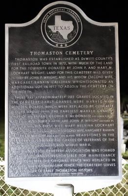 Thomaston Cemetery Marker. Click for full size. Thomaston Cemetery Marker image. Click for full size.