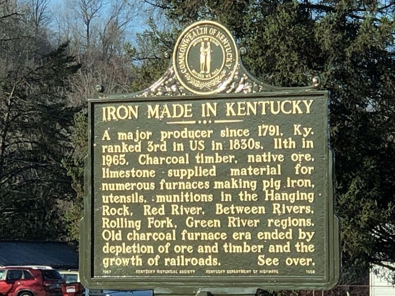 Iron made in Kentucky Marker side image. Click for full size.
