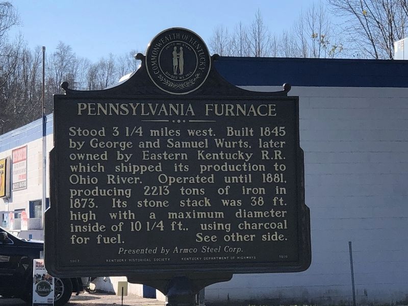 Pennsylvania Furnace side of marker image. Click for full size.