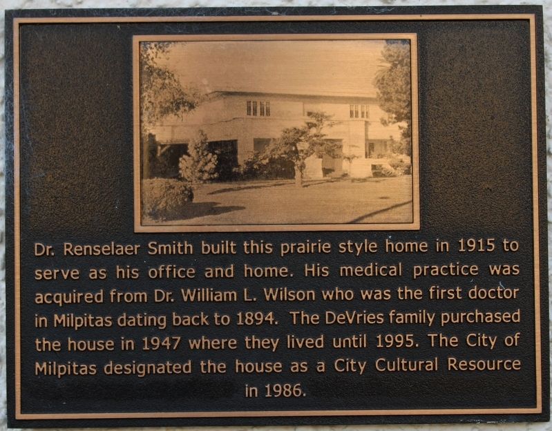 Dr. Renselaer Smith Home Marker image. Click for full size.