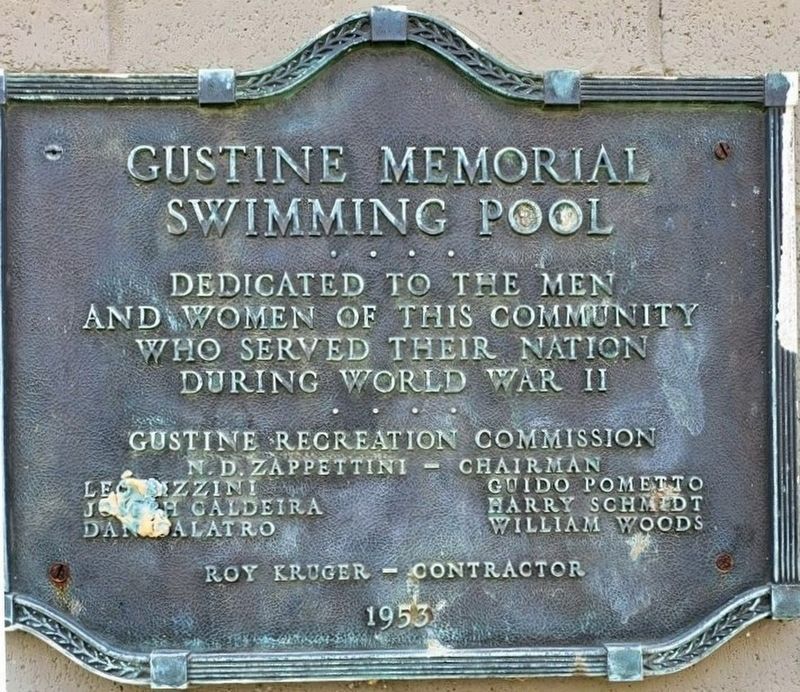 Gustine Memorial Swimming Pool Marker image. Click for full size.