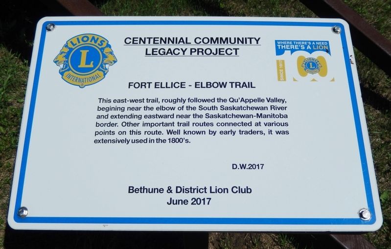Fort Ellice - Elbow Trail Marker image. Click for full size.