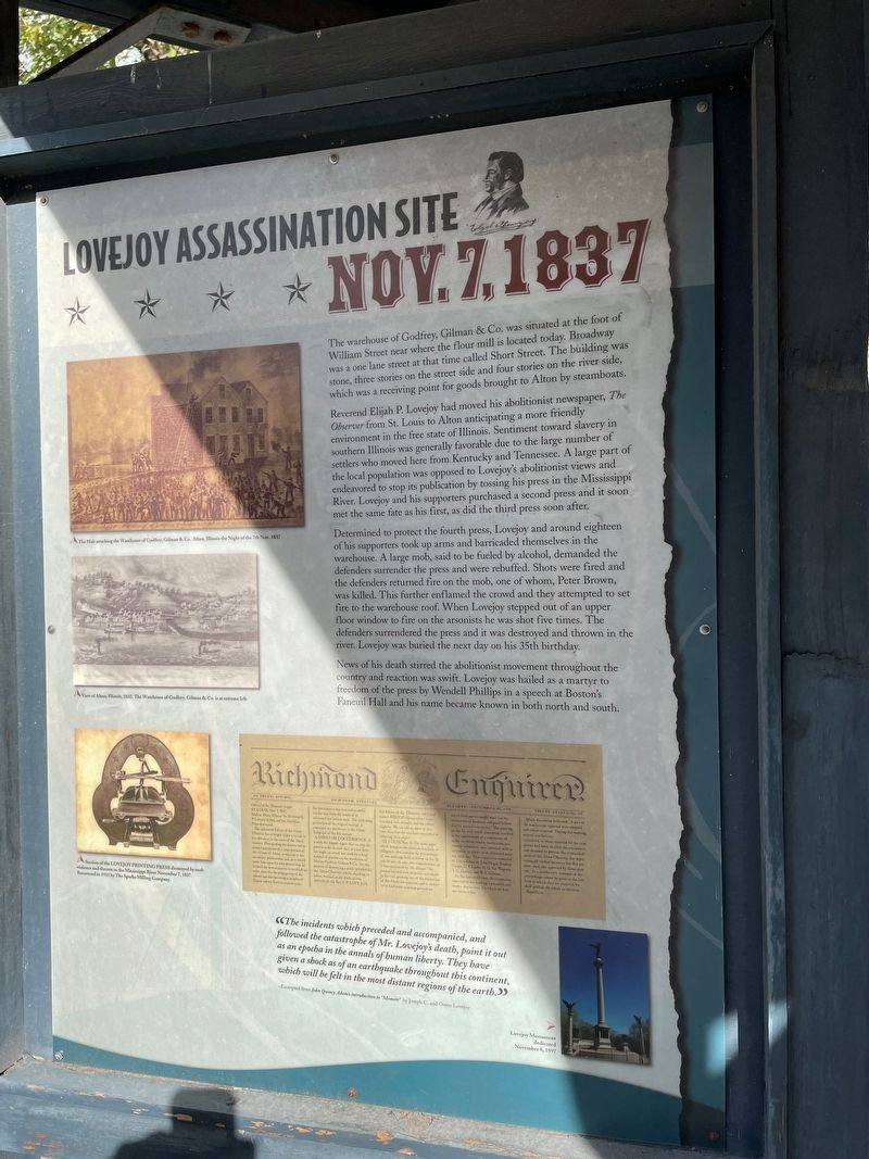 Lovejoy Assassination Site Marker image. Click for full size.