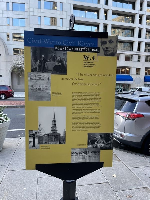 New York Avenue Presbyterian Church at Herald Square Marker image. Click for full size.