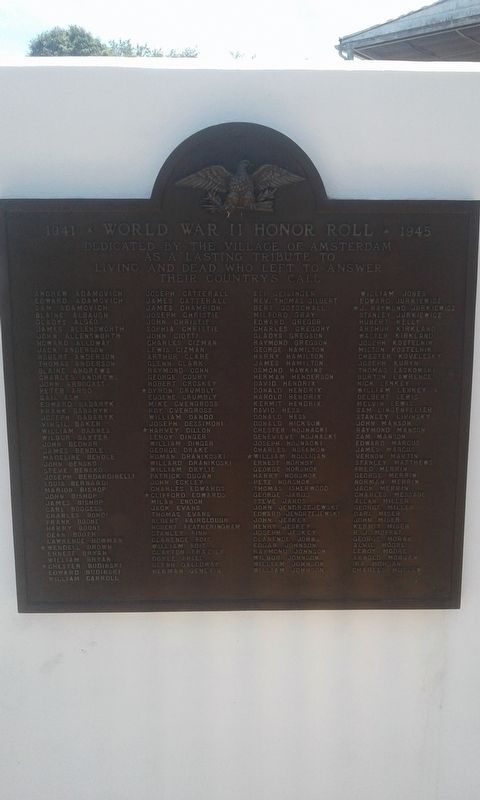Amsterdam World War II Honor Roll Marker. Click for full size. Amsterdam World War II Honor Roll Marker image. Click for full size.