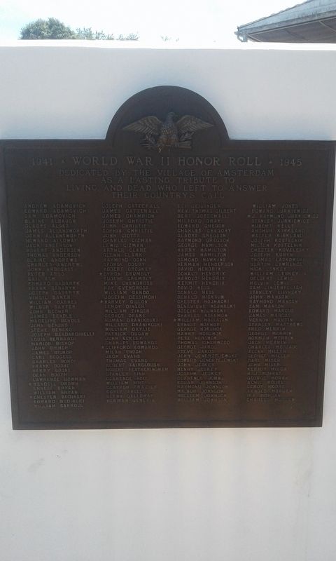 Amsterdam World War II Honor Roll Marker image. Click for full size.