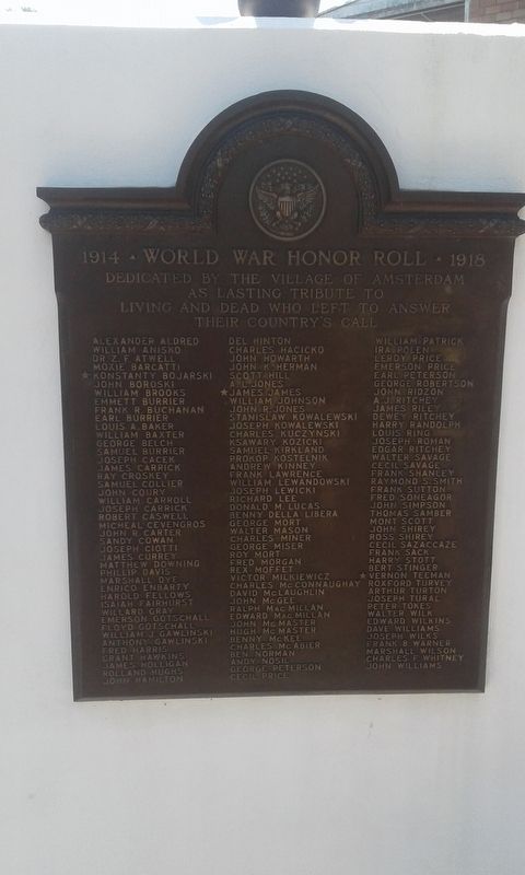 Amsterdam World War Honor Roll Marker image. Click for full size.