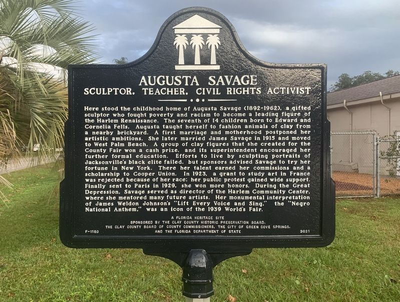 Augusta Savage - Sculptor, Teacher, Civil Rights Activist Marker image. Click for full size.