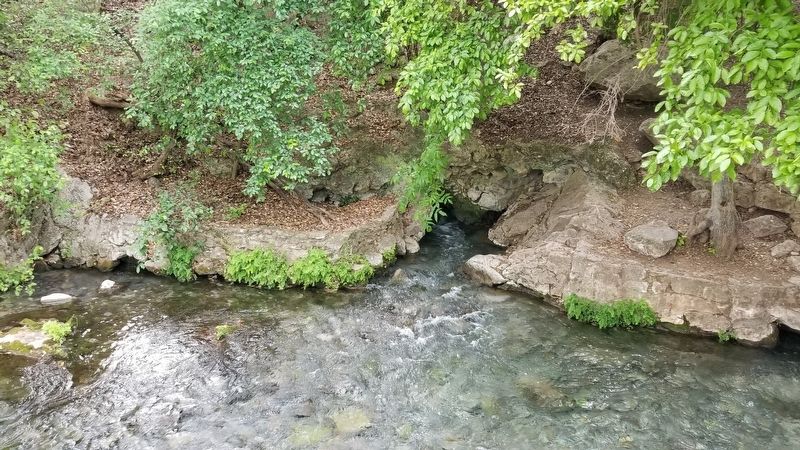 Source of the Comal Springs which is nearby the marker image. Click for full size.