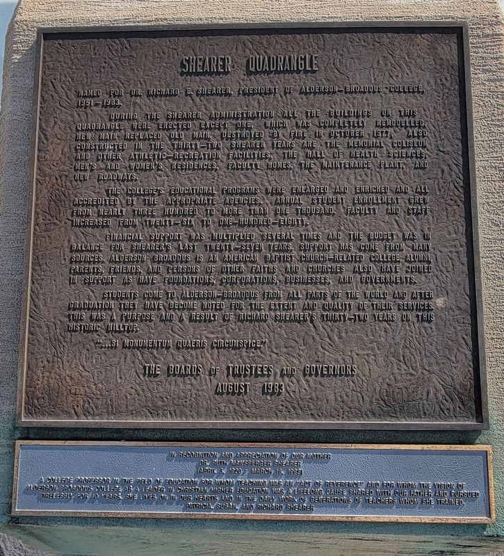 Shearer Quadrangle Marker. Click for full size. Shearer Quadrangle Marker image. Click for full size.