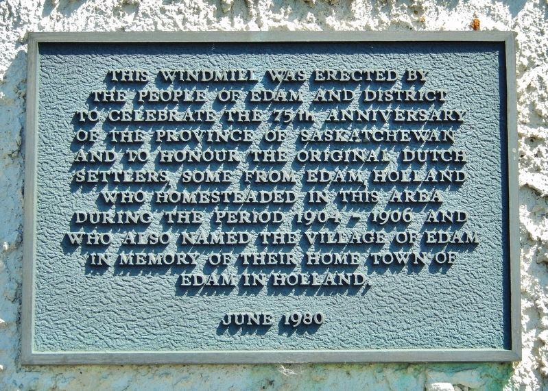 Saskatchewan 75th Anniversary Windmill Marker image. Click for full size.