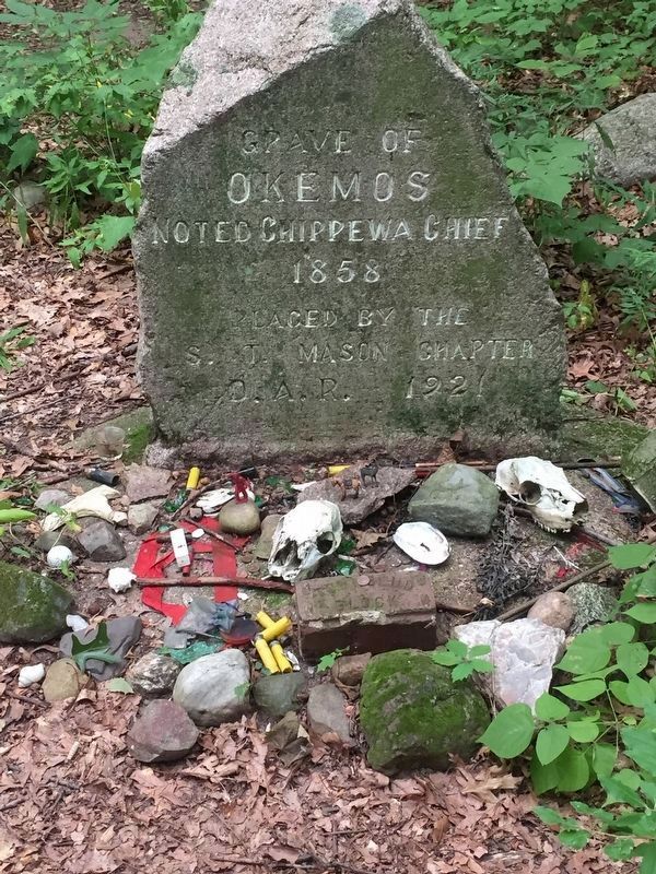 The gravesite of Chief John Okemos, of the Chippewa (Michigan Ojibwe) tribe image. Click for full size.