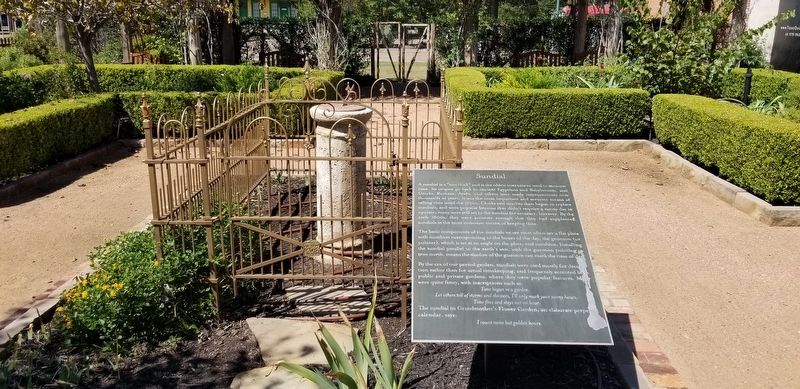The Sundial and Marker in the garden. Click for full size. The Sundial and Marker in the garden image. Click for full size.