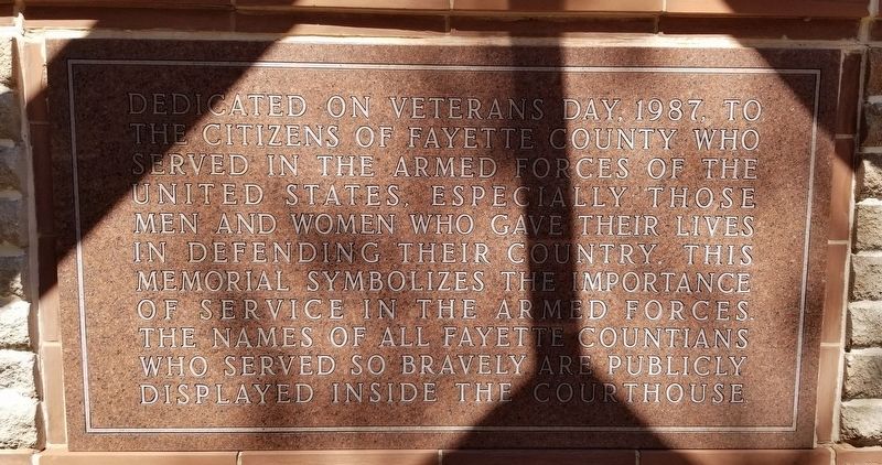 Reverse Side - Fayette County Veterans Memorial image. Click for full size.