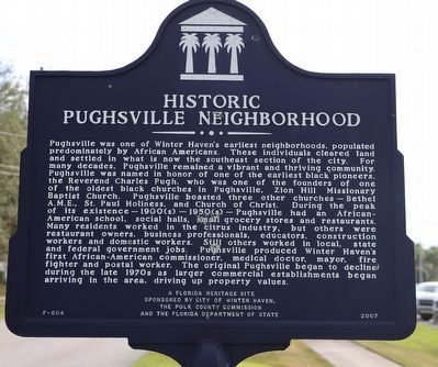 Historic Pughsville Neighborhood Marker. Click for full size. Historic Pughsville Neighborhood Marker image. Click for full size.