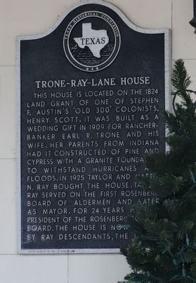 Trone-Ray-Lane House Marker. Click for full size. Trone-Ray-Lane House Marker image. Click for full size.
