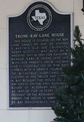 Trone-Ray-Lane House Marker image. Click for full size.