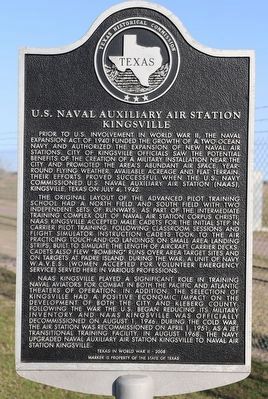 U.S. Naval Auxiliary Air Station - Kingsville Marker image. Click for full size.