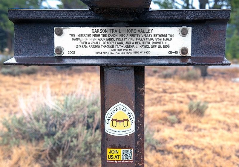 Carson Trail - Hope Valley Marker image. Click for full size.
