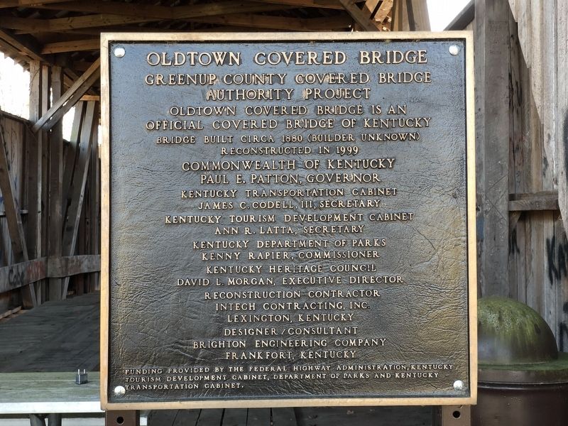 Oldtown Covered Bridge Marker. Click for full size. Oldtown Covered Bridge Marker image. Click for full size.
